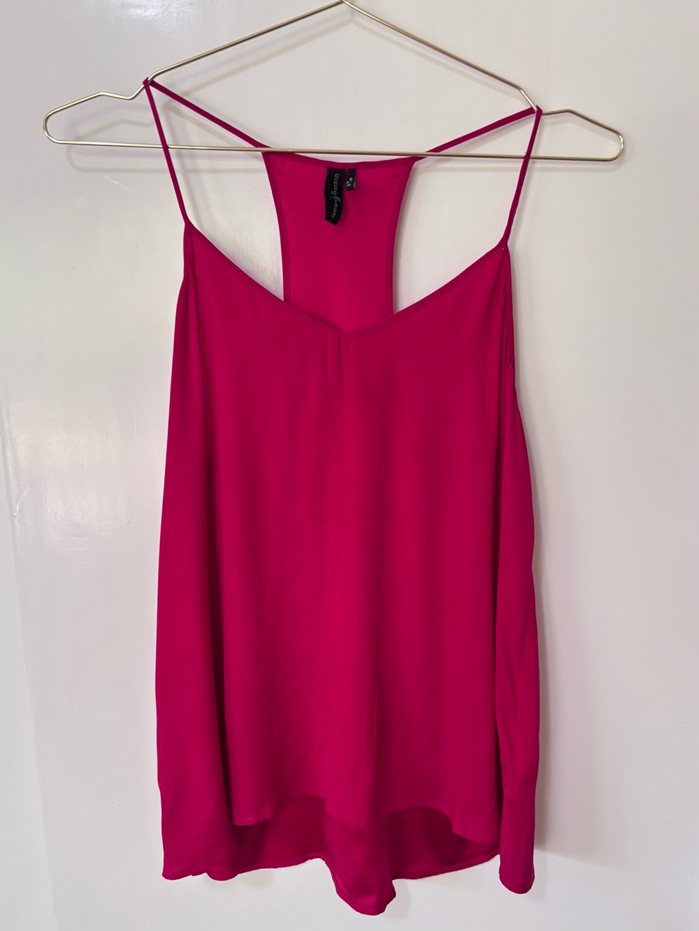 Guess by Marciano| Vibrant Pink Racerback Silk Cami Top Sz XS